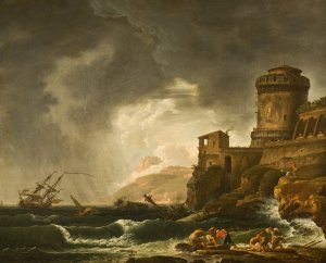 A Shipwreck by Johan Sevenbom Oil Painting