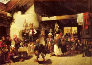 A Special Celebration by Johan Severin Nilson - Oil Painting Reproduction