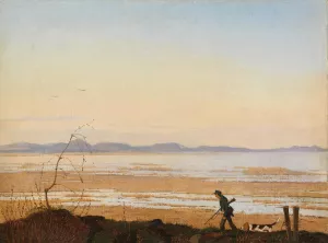 An Evening beside Lake Arreso Oil painting by Johan Thomas Lundbye
