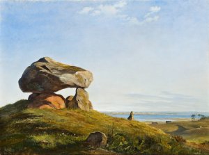 Dolmen At Raklev, Rosnaes Oil painting by Johan Thomas Lundbye