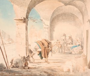 Scene fra et osteri Oil painting by Johan Thomas Lundbye