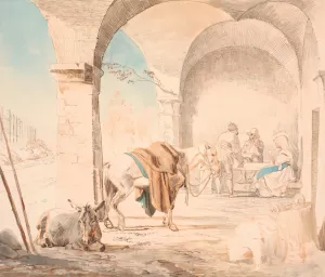 Scene fra et osteri Oil painting by Johan Thomas Lundbye