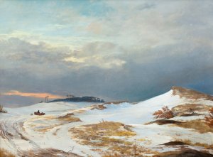 Winter landscape with Northern Zealand character Oil painting by Johan Thomas Lundbye