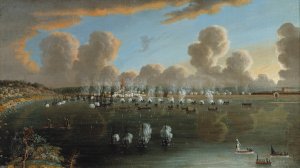 Slaget vid Fredrikshamn den 15 maj 1790 by Johan Tietrich Schoultz Oil Painting