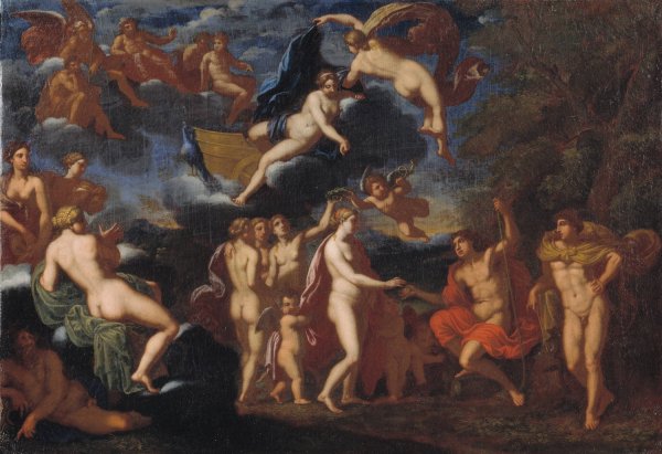 Main Product Photo of Paris Giving Venus the Apple  Painting by Johan Van Haensbergen