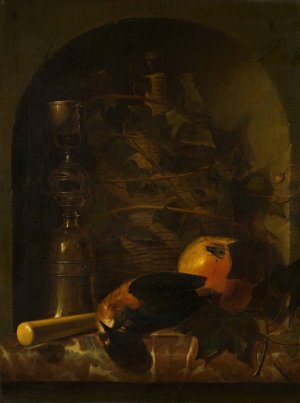 Still Life with a Wicker Jug by Johan Van Haensbergen Oil Painting