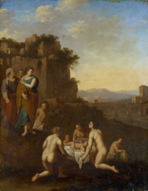 The Finding of Moses by Johan Van Haensbergen Oil Painting