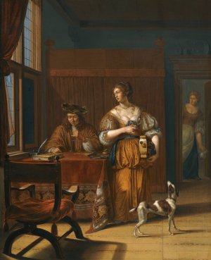 The Money Changer by Johan Van Haensbergen Oil Painting