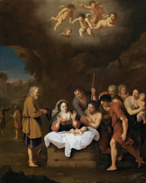 The Nativity by Johan Van Haensbergen Oil Painting