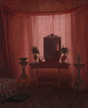 A Bedroom in Bernstorff Palace near Copenhagen by Johan Vilhelm Gertner Oil Painting