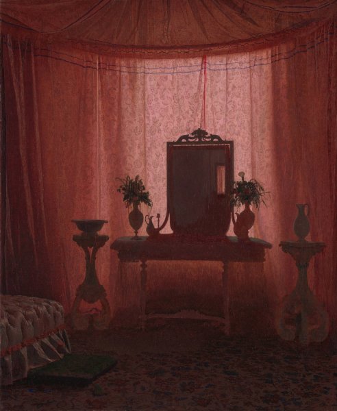 Main Product Photo of A Bedroom in Bernstorff Palace near Copenhagen  Painting by Johan Vilhelm Gertner