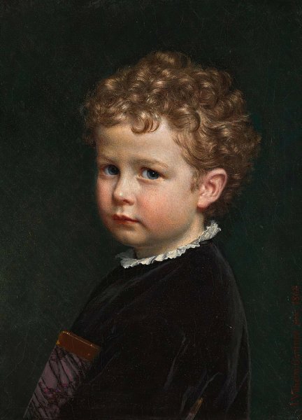 Main Product Photo of Boy with curly hair  Painting by Johan Vilhelm Gertner