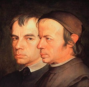 The Eberhard Brothers by Johann Anton Alban Ramboux Oil Painting