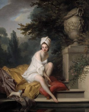 La Baigneuse by Johann Anton De Peters Oil Painting