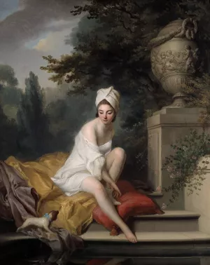 La Baigneuse by Johann Anton De Peters Oil Painting