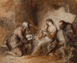 La Sainte Famille avec saint Jean-Baptiste, sainte Elisabeth et saint Zacharie by Johann Anton De Peters Oil Painting