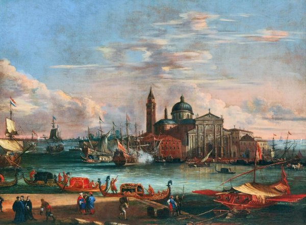 San Giorgio Maggiore, Venice by Johann Anton Eismann - Hand-Painted Oil Painting Reproduction