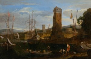 Seaside Landscape I. by Johann Anton Eismann Oil Painting