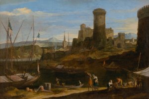 Seaside Landscape II. by Johann Anton Eismann Oil Painting