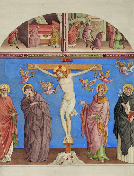 Christ on the Cross in the Church of S. Domenico in Arezzo by Johann Anton Ramboux - Hand-Painted Oil Painting Reproduction