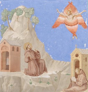 The Stigmatisation of Saint Francis by Johann Anton Ramboux Oil Painting
