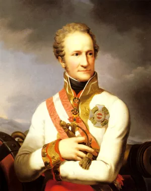 A Portrait of Johann II Von Liechtenstein 1760-1836 Oil painting by Johann Baptist Ii Lampi