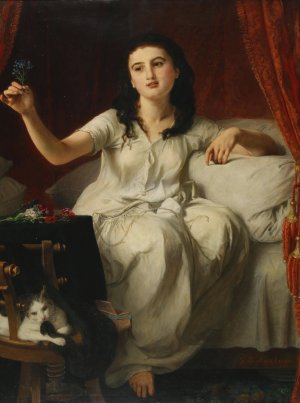 Blumengrus am Morgen by Johann Baptist Reiter Oil Painting