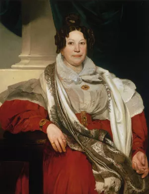 Die Gastwirtin Barbara Meyer Oil painting by Johann Baptist Reiter