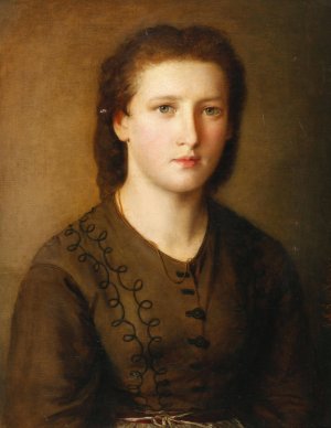 Madchen im Dirndlkleid by Johann Baptist Reiter Oil Painting