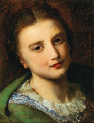 Portrait of a girl by Johann Baptist Reiter Oil Painting