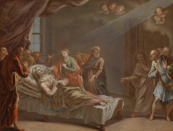 Tod Mariens by Johann Baptist Schmon - Hand-Painted Oil Painting Reproduction