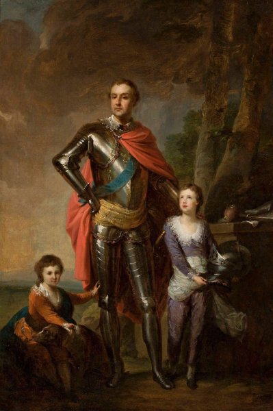 Franciszek Ksawery Branicki with his sons, Aleksander and Wladyslaw  by Johann Baptist Von Lampi The Elder - Hand-Painted Oil Painting Reproduction