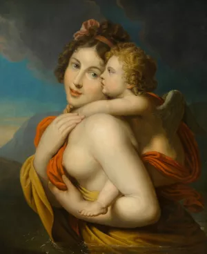 Nymphe tragt Amor durch einen Fluss by Johann Baptist Von Lampi The Elder Oil Painting