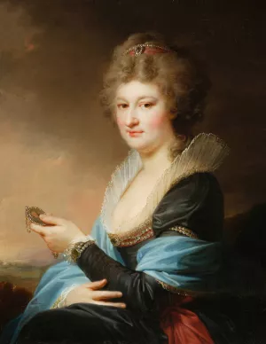 Portrait of Jozefa nee Radziwill by Johann Baptist Von Lampi The Elder Oil Painting
