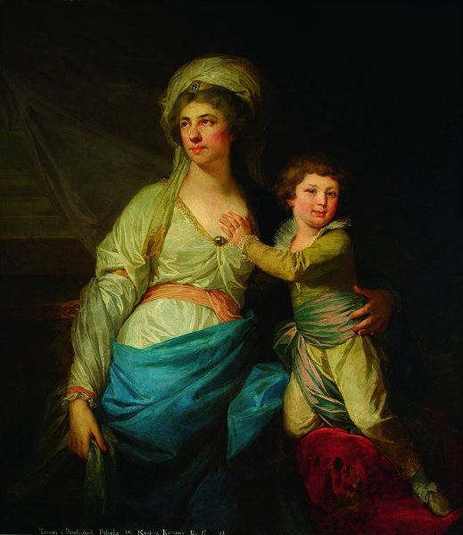 Portrait of Teresa Potocka nee Ossolinska with uncle Alfred by Johann Baptist Von Lampi The Elder - Hand-Painted Oil Painting Reproduction