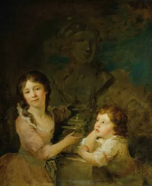 Zwei Kinder aus der Familie der Grafen Thomatis by Johann Baptist Von Lampi The Elder Oil Painting