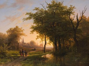 Waldlandschaft mit Teich by Johann Bernhard Klombeck Oil Painting