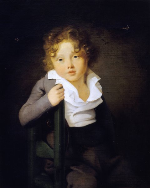 Portrait d'Ary Scheffer enfant  by Johann Bernhard Scheffer - Hand-Painted Oil Painting Reproduction