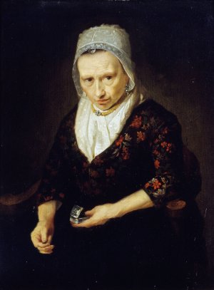 Vieille femme prisant by Johann Bernhard Scheffer Oil Painting
