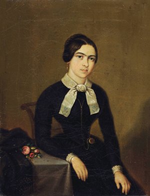 Portrait of Elisabeth Bierz-Pfister by Johann Bucher Oil Painting