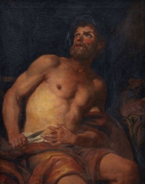 Cato The Younger's Death by Johann Carl Loth Oil Painting
