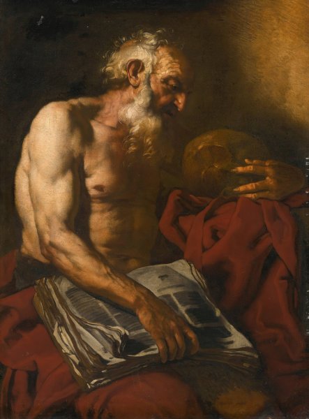 Saint Jerome by Johann Carl Loth - Hand-Painted Oil Painting Reproduction