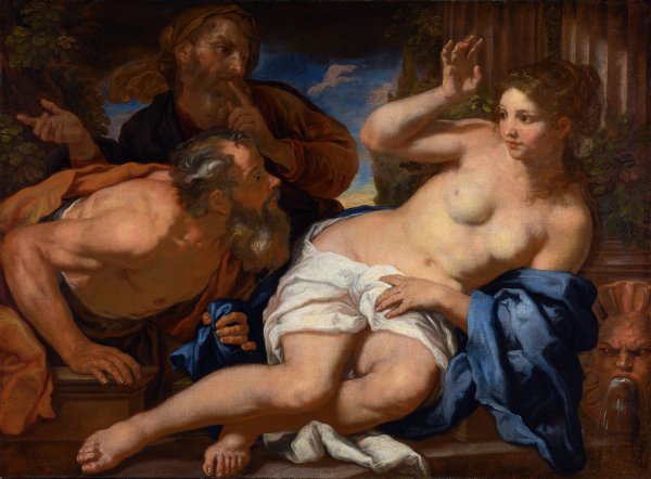 Susannah and the Elders  by Johann Carl Loth - Hand-Painted Oil Painting Reproduction