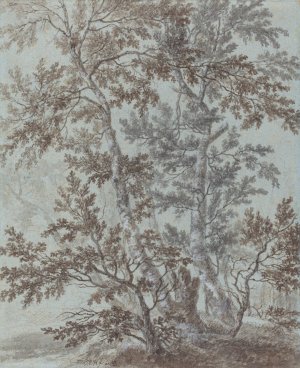 A Stand of Birch Trees by Johann Caspar Huber Oil Painting