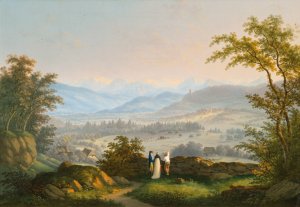 Umgebung der Ruine Habsburg Oil painting by Johann Caspar Rahn