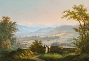 Umgebung der Ruine Habsburg Oil painting by Johann Caspar Rahn