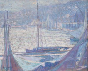 Morgenstimmung im Hafen von Honfleur by Johann Charles Palmie Oil Painting