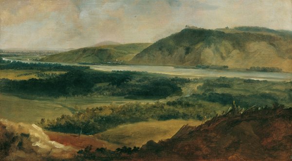 Donaulandschaft, vom Bisamberg aus gesehen  by Johann Christian Brand - Hand-Painted Oil Painting Reproduction