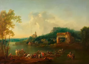 Flusslandschaft by Johann Christian Brand Oil Painting