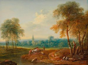 Landschaft mit Kuhherde by Johann Christian Brand Oil Painting